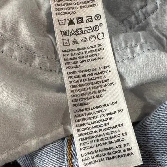 Levi's SZ 30 Wedgie Straight Jeans Hi-Rise Distressed Button-Fly Stretch Pockets - Picture 12 of 13